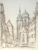 Ludwig Schäfer-Grohe, Schillerplatz mit Stiftskirche Stuttgart