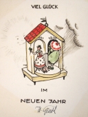 Hermann Gradl, Glückwunschkarte "Viel Glück im neuen Jahr 1931"