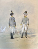 Johann Adam Klein attributed, Two officers talking in front of a camp